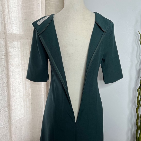 MM Lafleur Emily Dress Square Neck Pockets A Line‎ Emerald Green Women's Size 2 - Picture 9 of 11